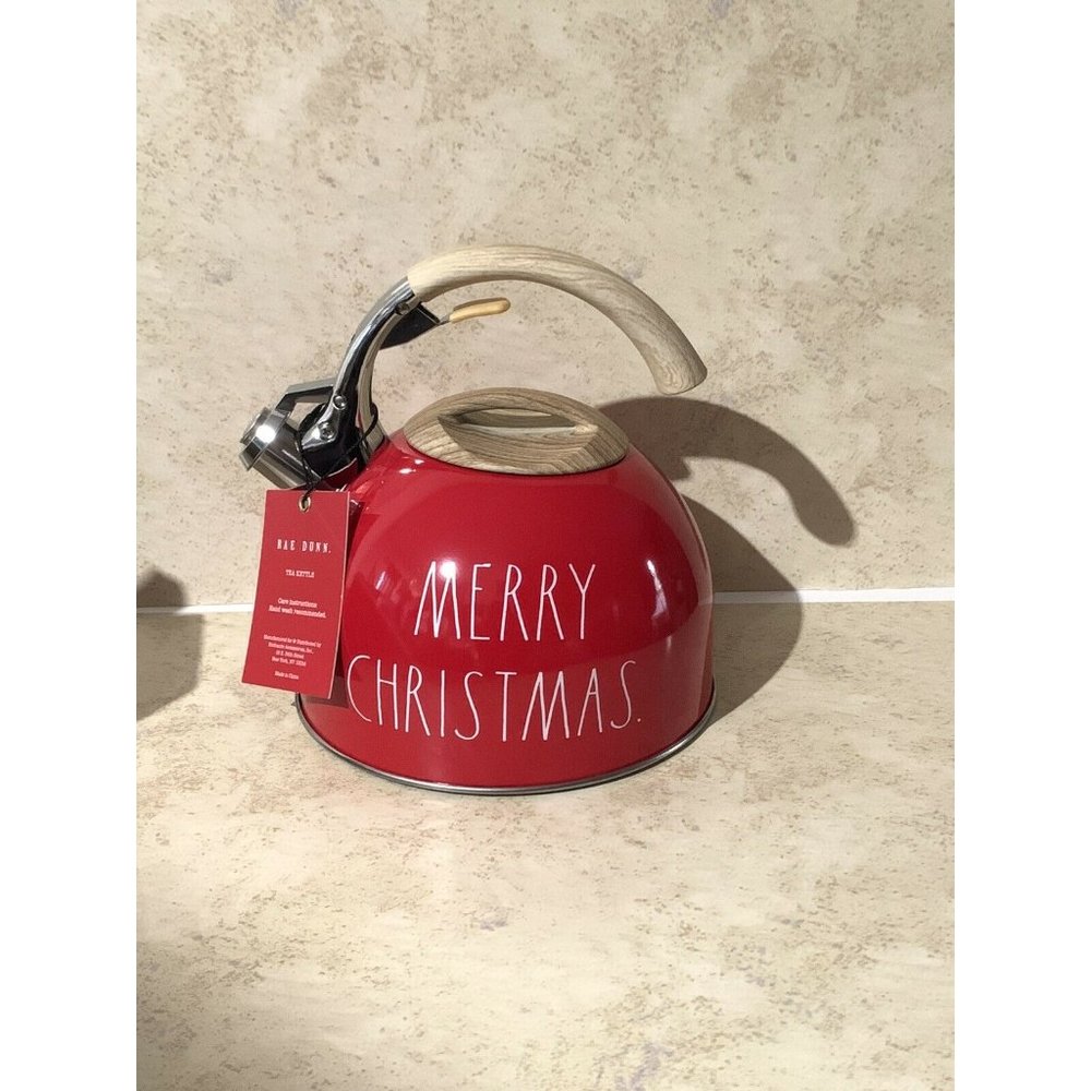 New Rae Dunn 2020 Red MERRY CHRISTMAS  Teapot